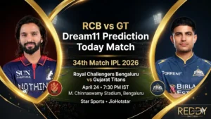 RCB vs GT Dream11 Prediction Today Match 34th IPL 2026