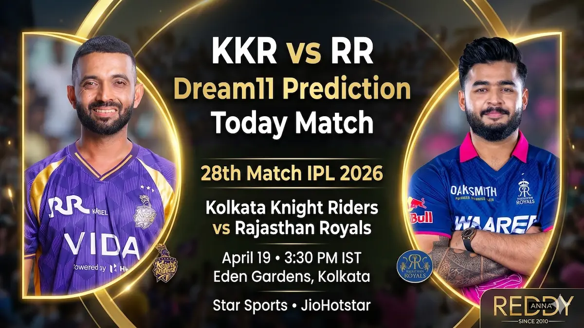 KKR vs RR Dream11 Prediction Today Match 28th IPL 2026