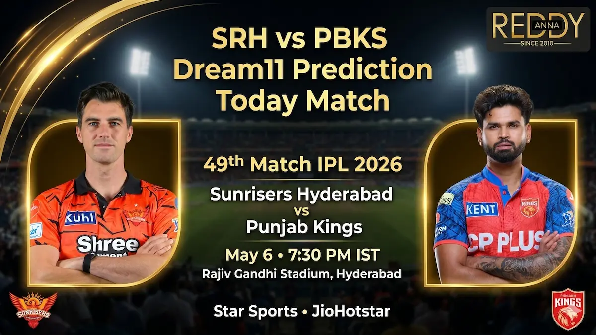 SRH vs PBKS Dream11 Prediction Today Match 49th IPL 2026