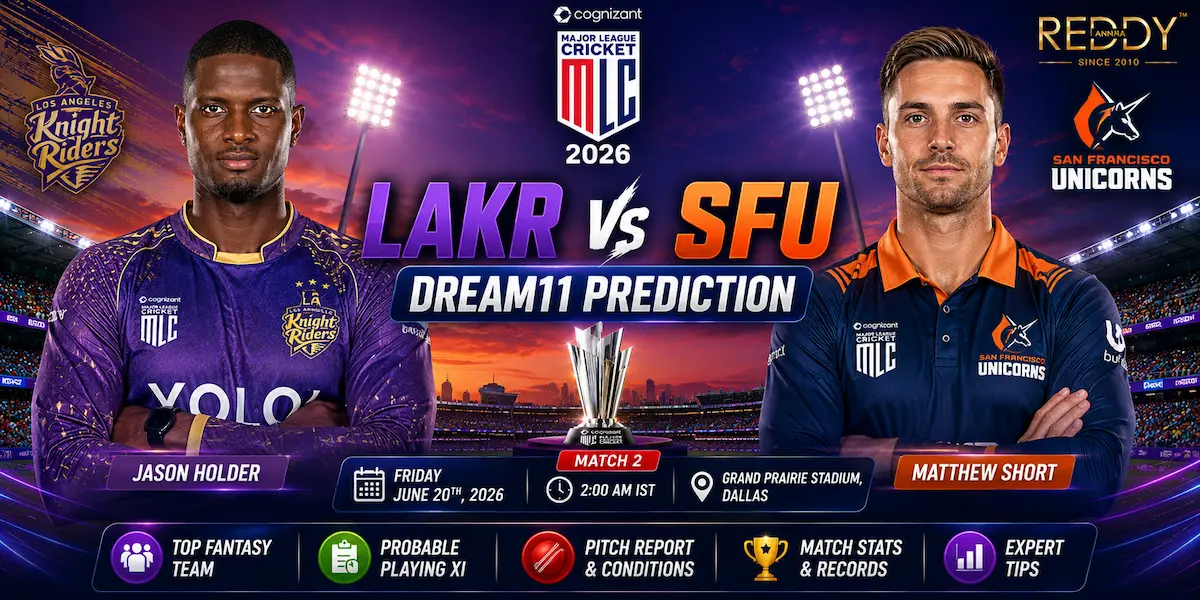 LAKR vs SFU Dream11 Prediction Today Match 2nd MLC 2026