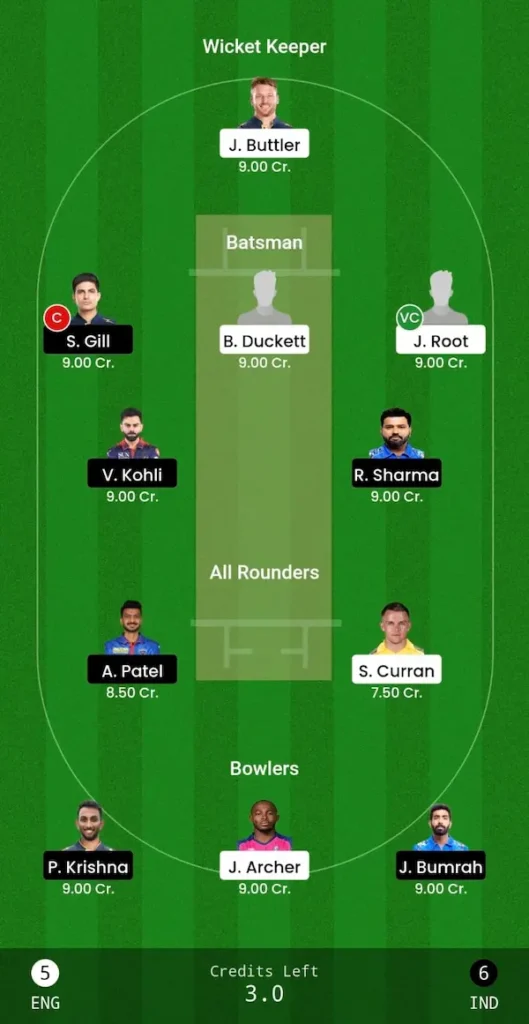 IND vs ENG Dream11 Prediction Today Match Small League Team 2nd ODI