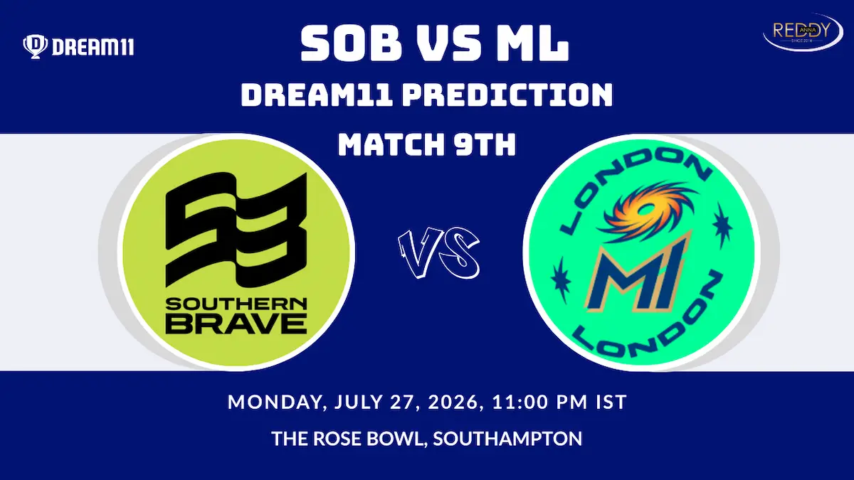 SOB vs ML Dream11 Prediction Match 9th 2026